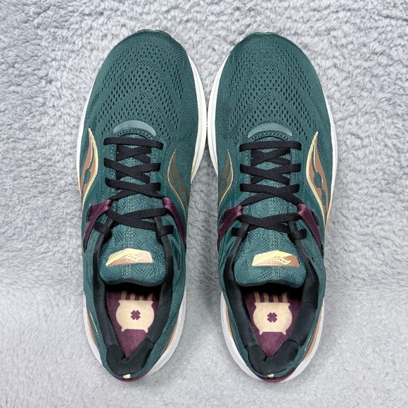 Saucony Triumph 20 Shamrock Womens Size 11 Running Shoes Sneakers Green - Picture 5 of 11